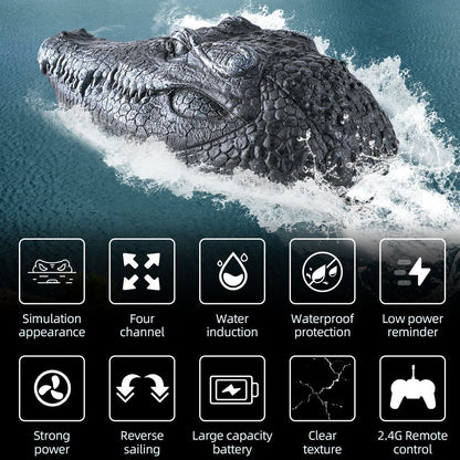 Simulated Crocodile Head Remote-control Ship Children's Water Ship Model Toys Boy Spoof