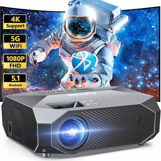 Projector With 5G WiFi And Bluetooth, Native 1080P, Supports 4K, Suitable For Mobile Phones,PCs,TV Sticks,PS5, Shipped From FBA Warehouse, Prohibited From Sale On Amazon