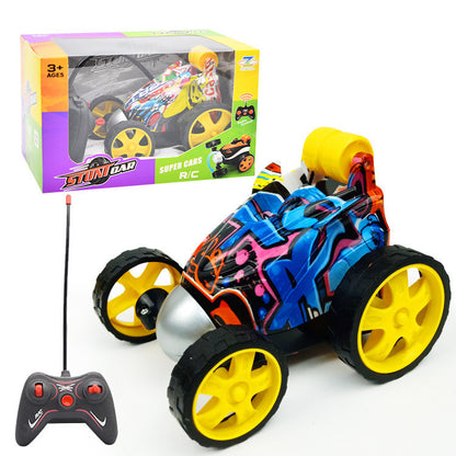 4571 factory remote control rollover Stunt Car rollover cart boy children''s stand hot selling electric toys