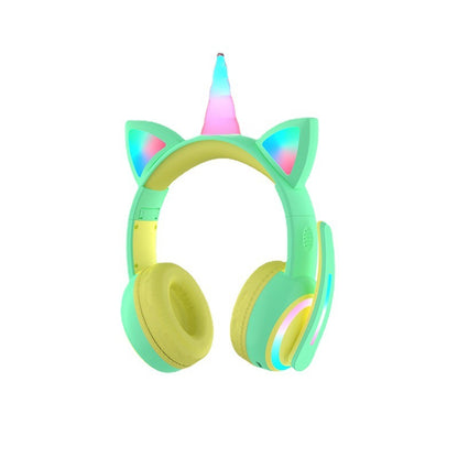 Glowing Bluetooth Headset Cat Ear Children's Headphones Crown Headset