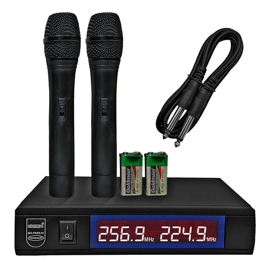 5Core Wireless Microphone VHF Fixed Dual Frequency Microfono Inalambrico 100FT Range