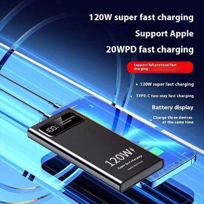 New 120W Power Bank 20000 MA Super Fast Charge Large Capacity Mobile Power Supply