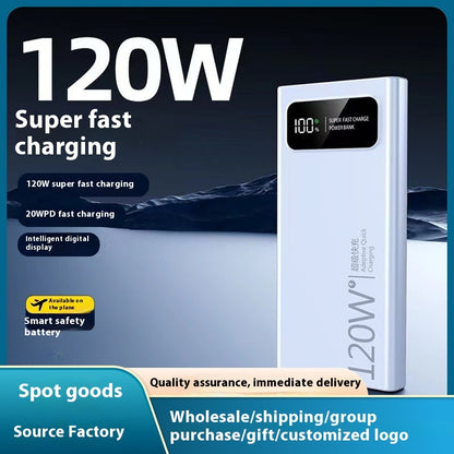 New 120W Power Bank 20000 MA Super Fast Charge Large Capacity Mobile Power Supply