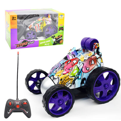 4571 factory remote control rollover Stunt Car rollover cart boy children''s stand hot selling electric toys