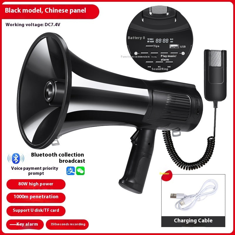 High-power Handheld Sales Speaker Outdoor Propaganda Recording Charging Loudspeaker