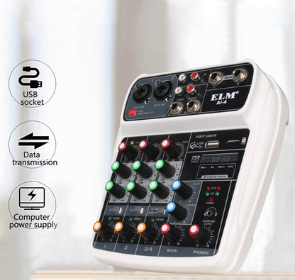 Performance Singing Recording Portable Mixer 4-way Mixer