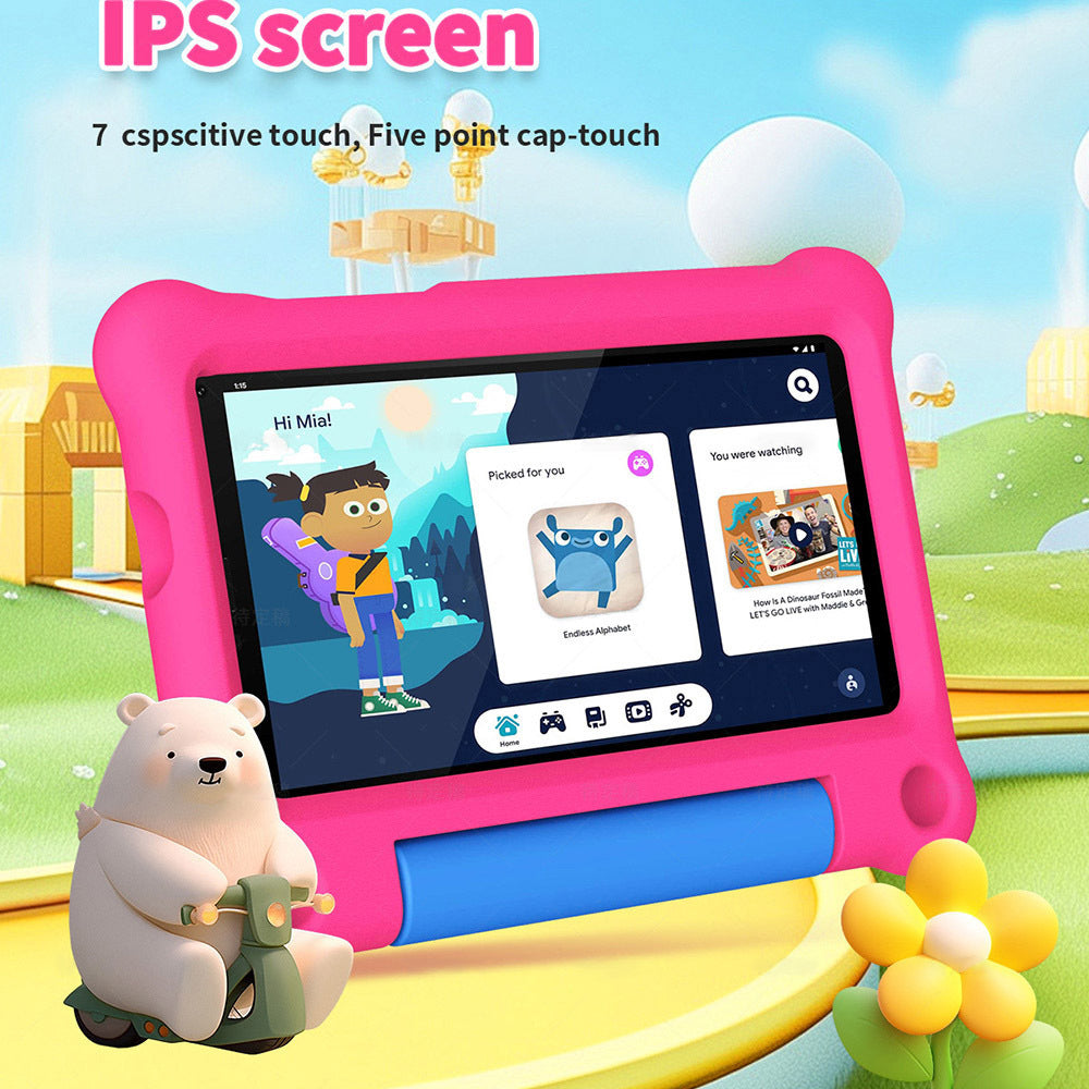 G-tab T7 Kids Tablet  7 Inch 1024&600 IPS Screen  Android 14  1.5GHz Quad-core CPU  4GB RAM 2GB &2GB Expansion 64GB ROM 2.4&5GHz WiFi  3000mAh Battery  2MP&2MP Camera-Pink