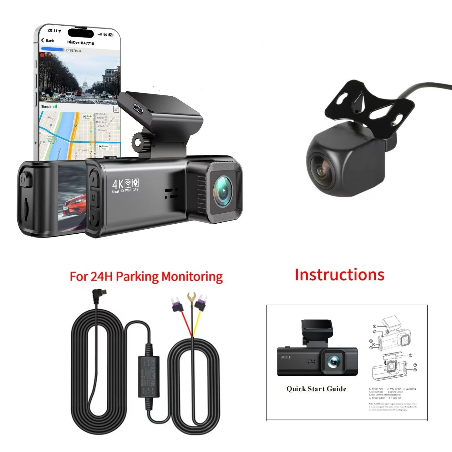 4K Driving Recorder GPS Positioning