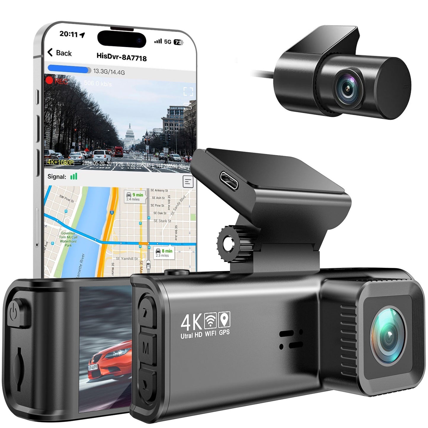 4K Driving Recorder GPS Positioning