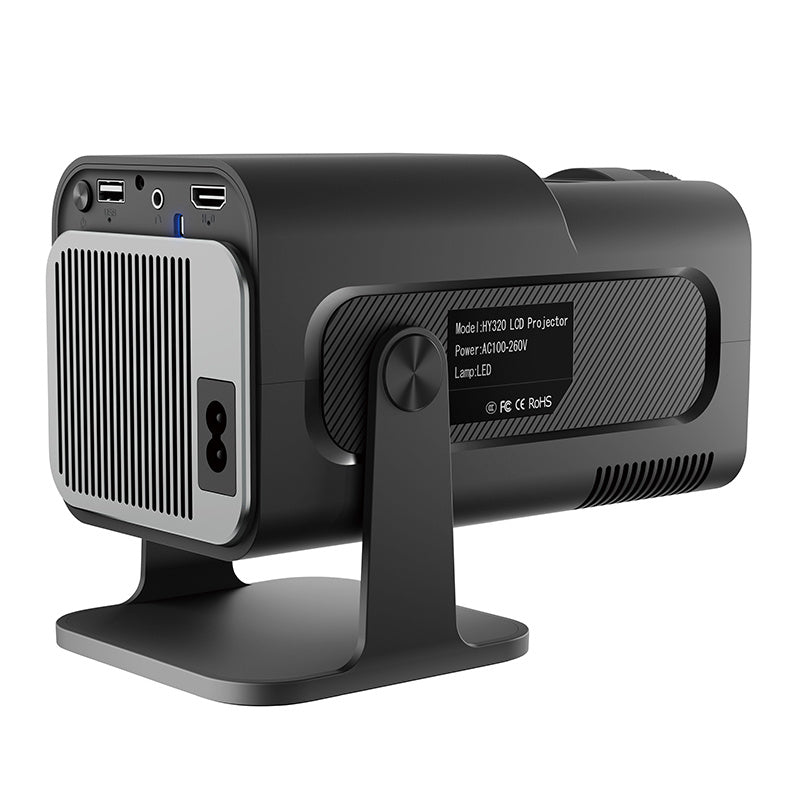 HY320 Android AOSP Projector  4K Hard Decoding, Dual-band Wi-Fi 6  And BT5.0 1080P Native Resolution, 300 ANSI Lumens Brightness.