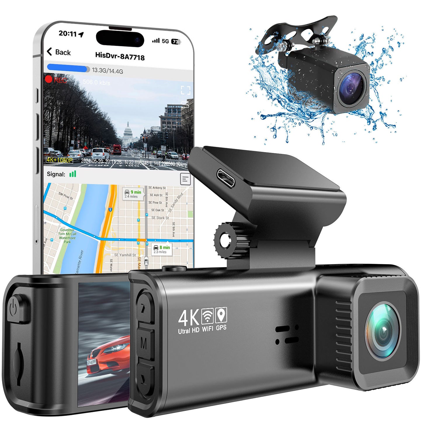 4K Driving Recorder GPS Positioning