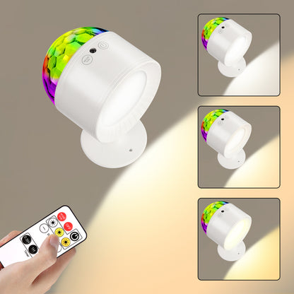 Creative Rechargeable Three-color Temperature Remote Control Wall Lamp