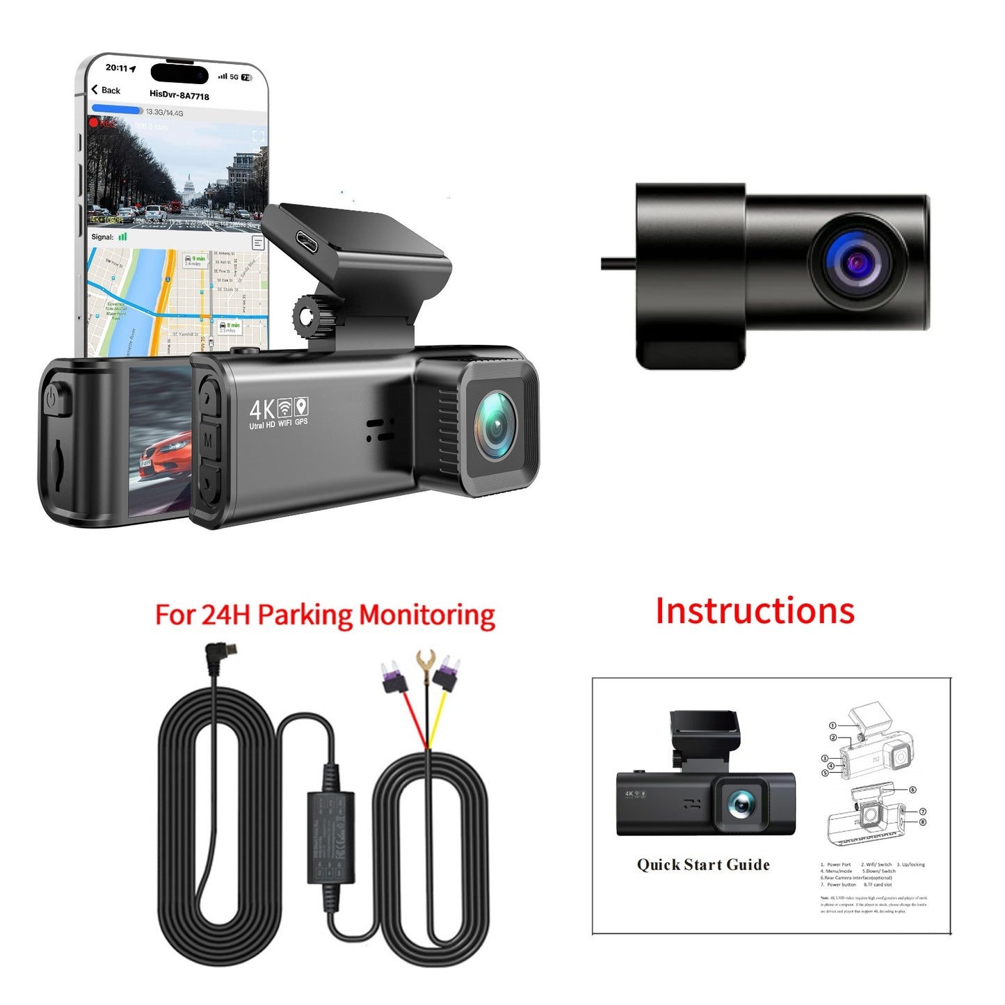 4K Driving Recorder GPS Positioning