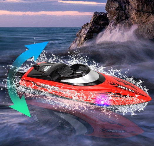 Remote Control Water Summer Toys 24g Competitive Boat Light Speed 25km High Speed Speedboat