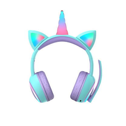 Glowing Bluetooth Headset Cat Ear Children's Headphones Crown Headset