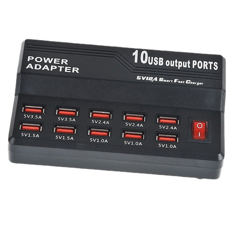 Supports 10 Mobile Phones And Fast Charge At The Same Time USB Multi-port Charger Smart Charging Set