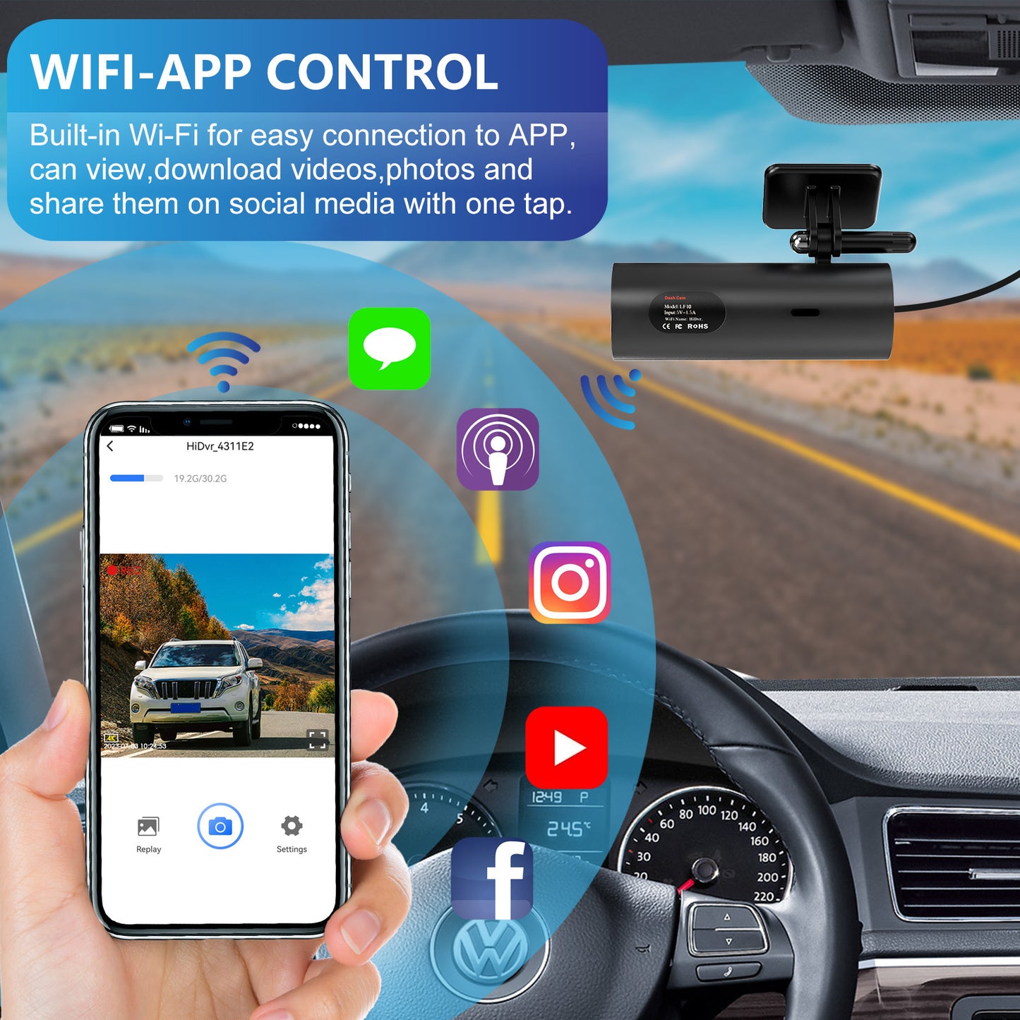 WiFi 4K High-definition Driving Recorder