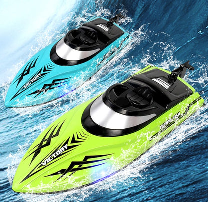 Remote Control Water Summer Toys 24g Competitive Boat Light Speed 25km High Speed Speedboat