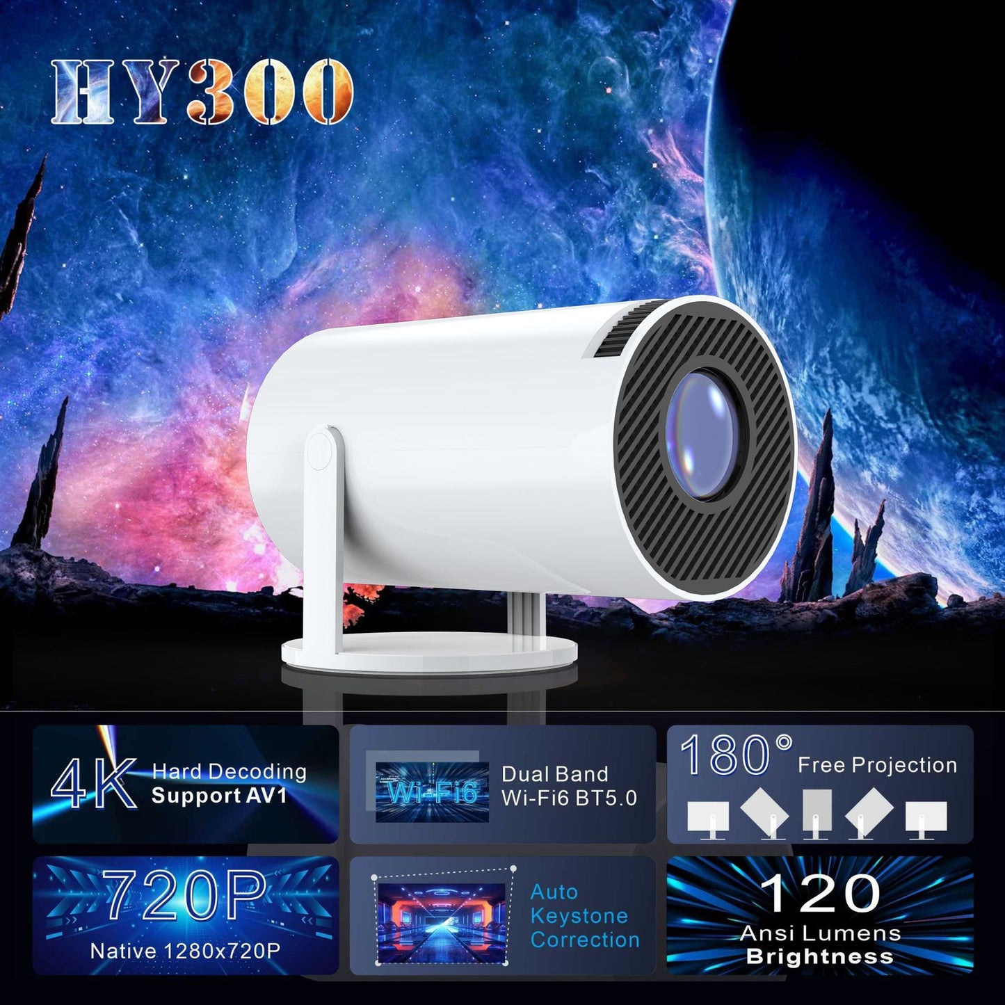 H713 Ultra High Definition 4K Projector Intelligent Home Office Conference Living Room