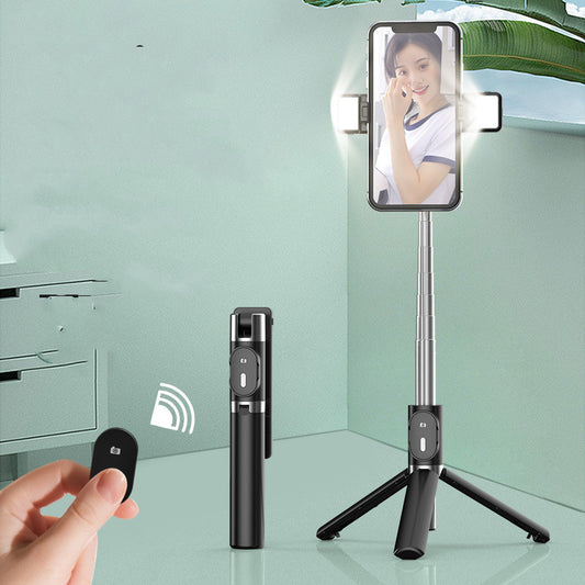 Compatible with Apple, Bluetooth Fill Light Selfie Stick Mobile Phone Integrated Tripod Selfie Stick