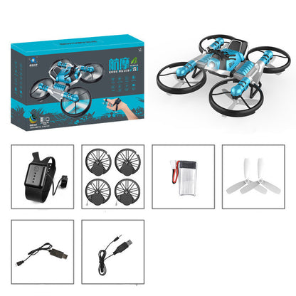 Land And Air Deformed Folding Motorcycle Quadcopter Dual-mode Watch Sensor Remote Control Children's Toys